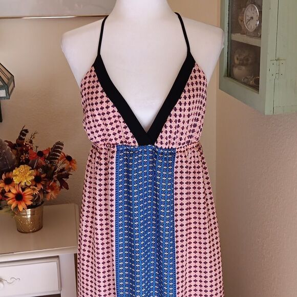 Lush Colorblock Maxi Dress Boho Y2K - Picture 2 of 8